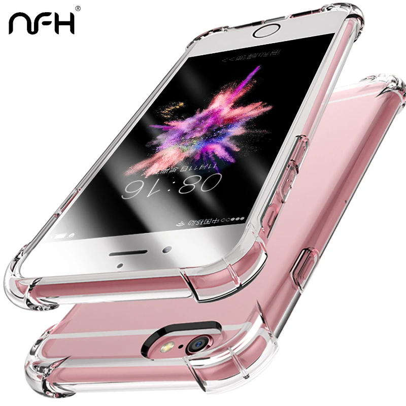 

NFH Clean Soft Silicone Shockproof Phone Case For Apple iPhone 6 6S Slim Bumper Protection Back Cover For iPhone 6S 4.7" housing