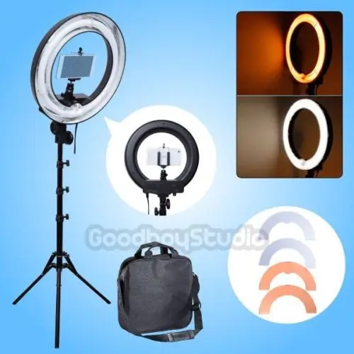 

400W 34cm Dimmable Ring Light with Color Fliter +Camera Phone Holder+6' Stand Video Photo Makeup Beauty Lighting Selfie 230V