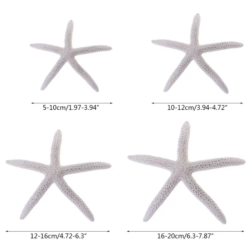 Белый натуральный морской звездой ремесло орнамент Природный морской звезды DIY пляжный домик Свадебная вечеринка Декор комнаты