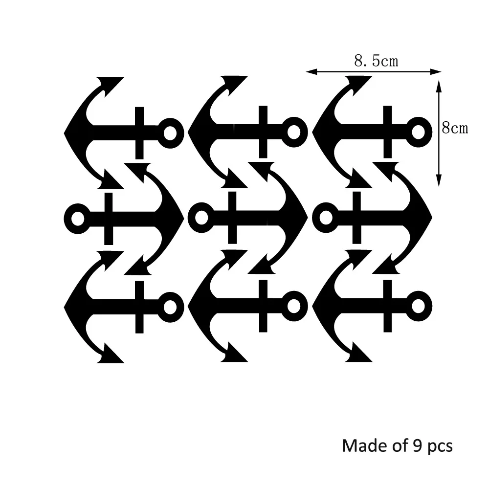 Самоклеющиеся лодки якорь акриловые настенные зеркала стикер DIY декоративные настенные наклейки 9 штук в партии