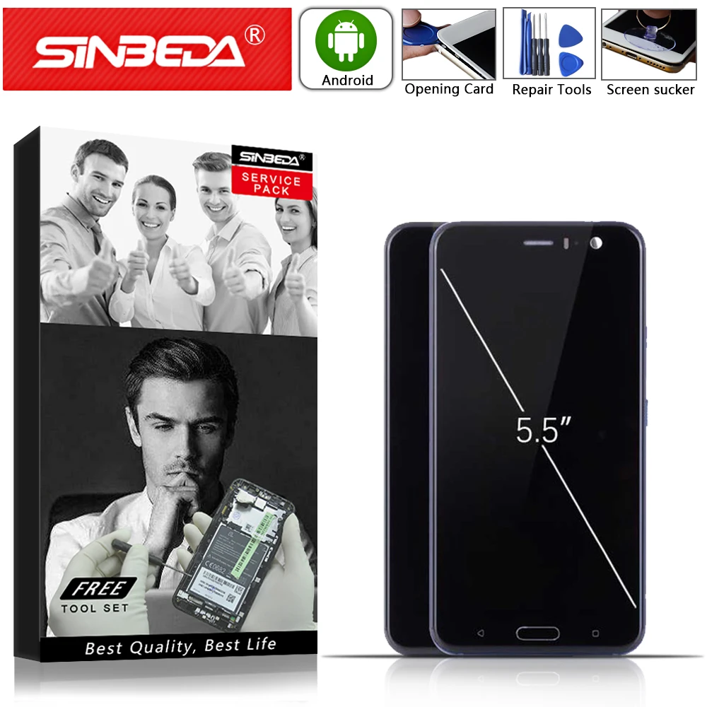 

AMOLED 5.5" LCD Display For HTC U11 Touch Screen with Frame Digitizer Assemble For HTC U11 Display LCD Replacement U-3w U-1w U11