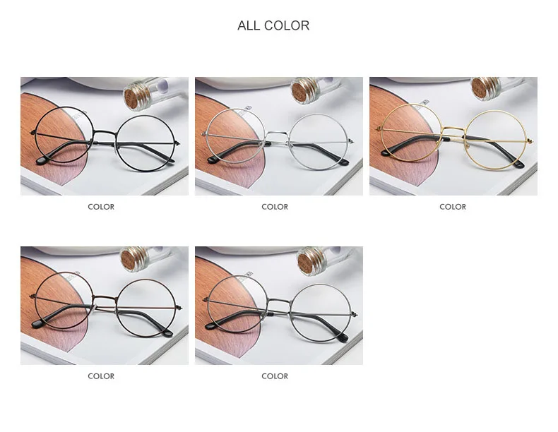 Классические круглые очки, оправа для женщин и мужчин, винтажные круглые металлические плоское зеркало в раме декоративные очки gafas de sol