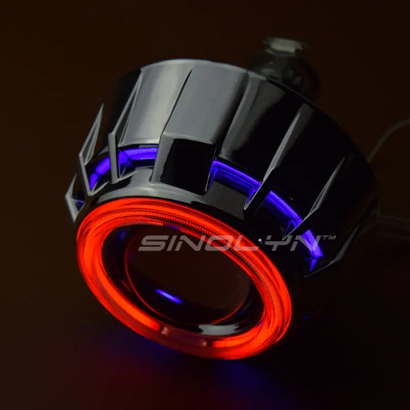Sinolyn H7 H4 Фары линзы Биксеноновые полный комплект Двойной ангельские глазки HID