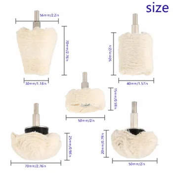 

5x Buffing Pad Polishing Mop Car Wheel Buffer Polisher Drill Attachment Whtie