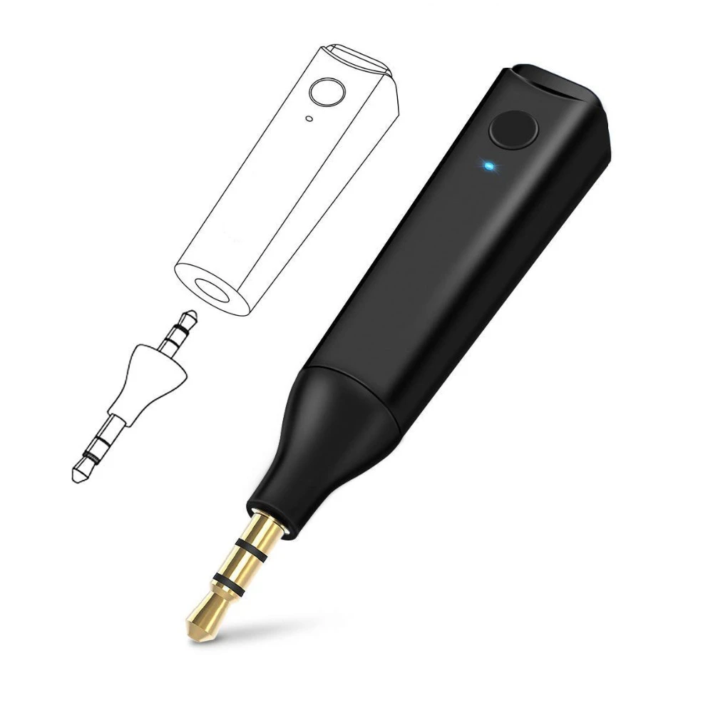 Portable mini Bluetooth 5.0 Stereo Audio Receiver wireless 3.5mm music adapter handsfree Aux car kit with built-in mic and clip |