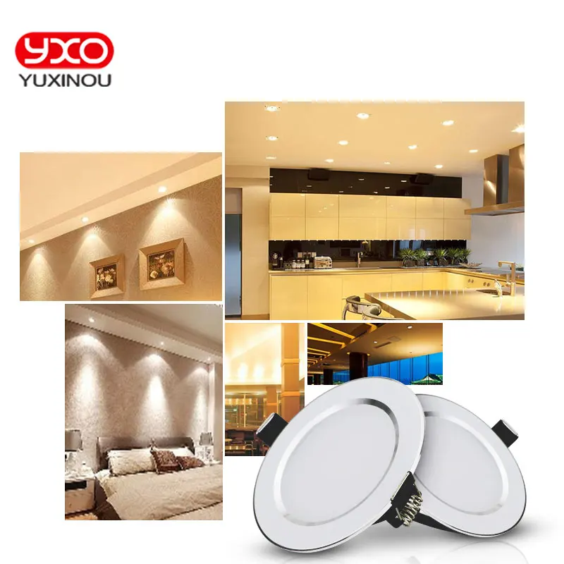 

20pcs Waterproof Driverless Dimmable LED Downlight 5W 7W 9W 12w 15w Ceiling lamp light Lighting Energy saving Down lamp ac 220v
