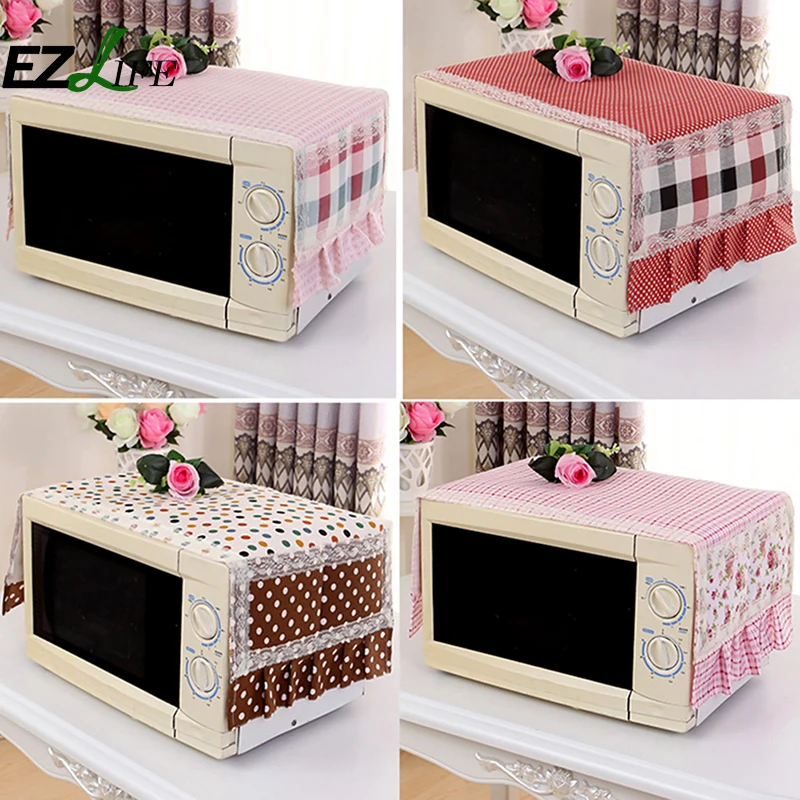 

1pc Cotton Dust Cover Microwave Cover Microwave Oven Hood Microwave Towel With Storage Bag Cotton Dust Cover ZH01382