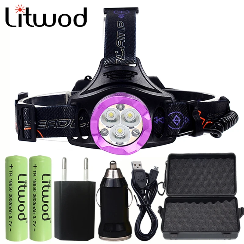 

Litwod Z207307 Led Headlamp Headlight 12000LM 3x XM-L2+3x COB Head Lamp Portable Light Torch Lantern for camping fishing