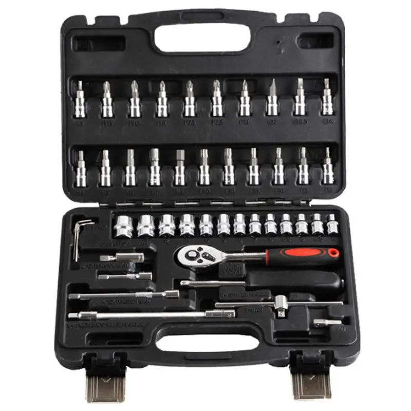 

46Pcs/Set Ratchet Wrench Set Kit Sleeve Spanner Socket Sets For Car Motorcycle Bicycle Hand Tools Combination Bit Repair Tools