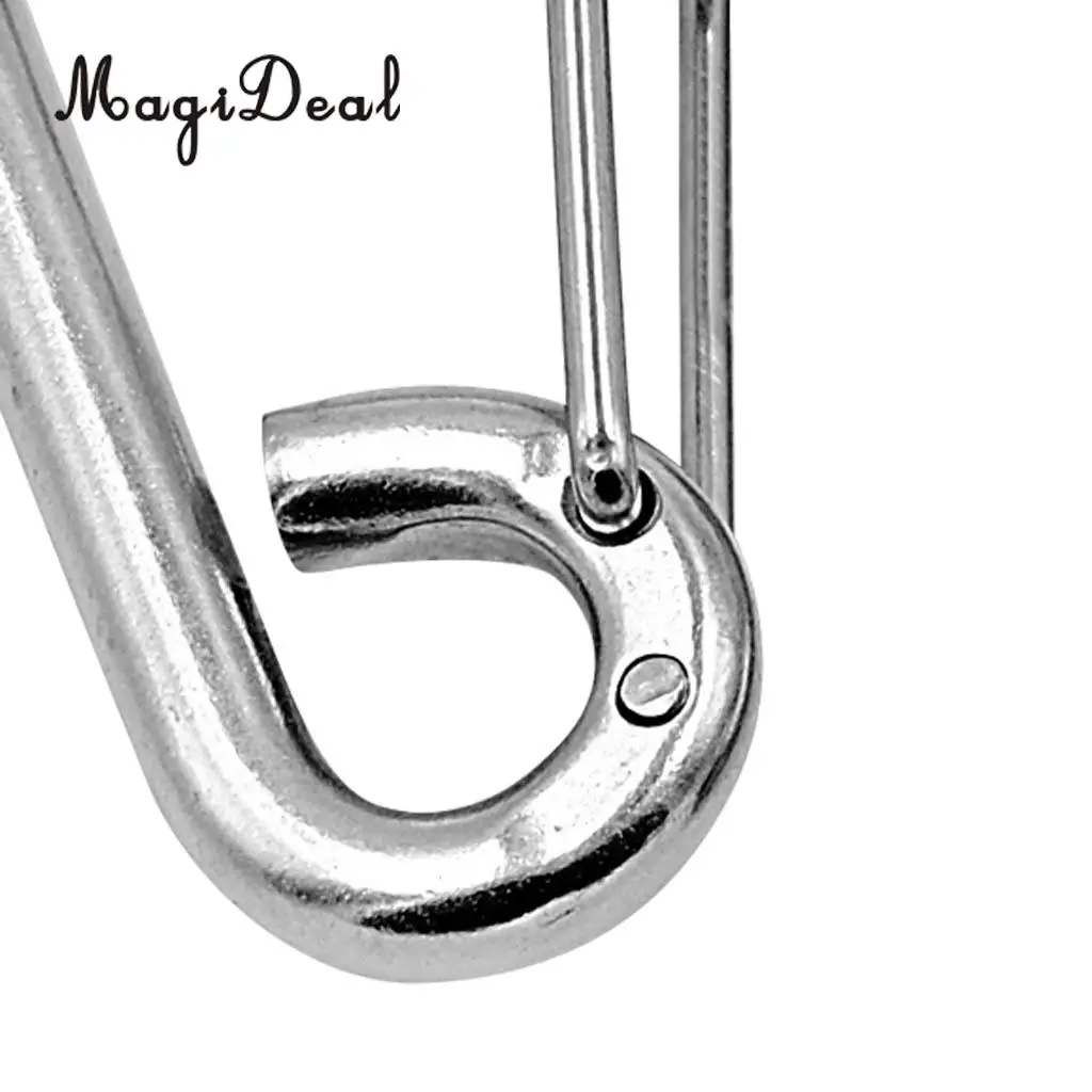 MagiDeal Durable 304 Stainless Steel Spring Hook Carabiner Clip Keychain for Camping Fishing Traveling Hiking Acce 3 Differ Size