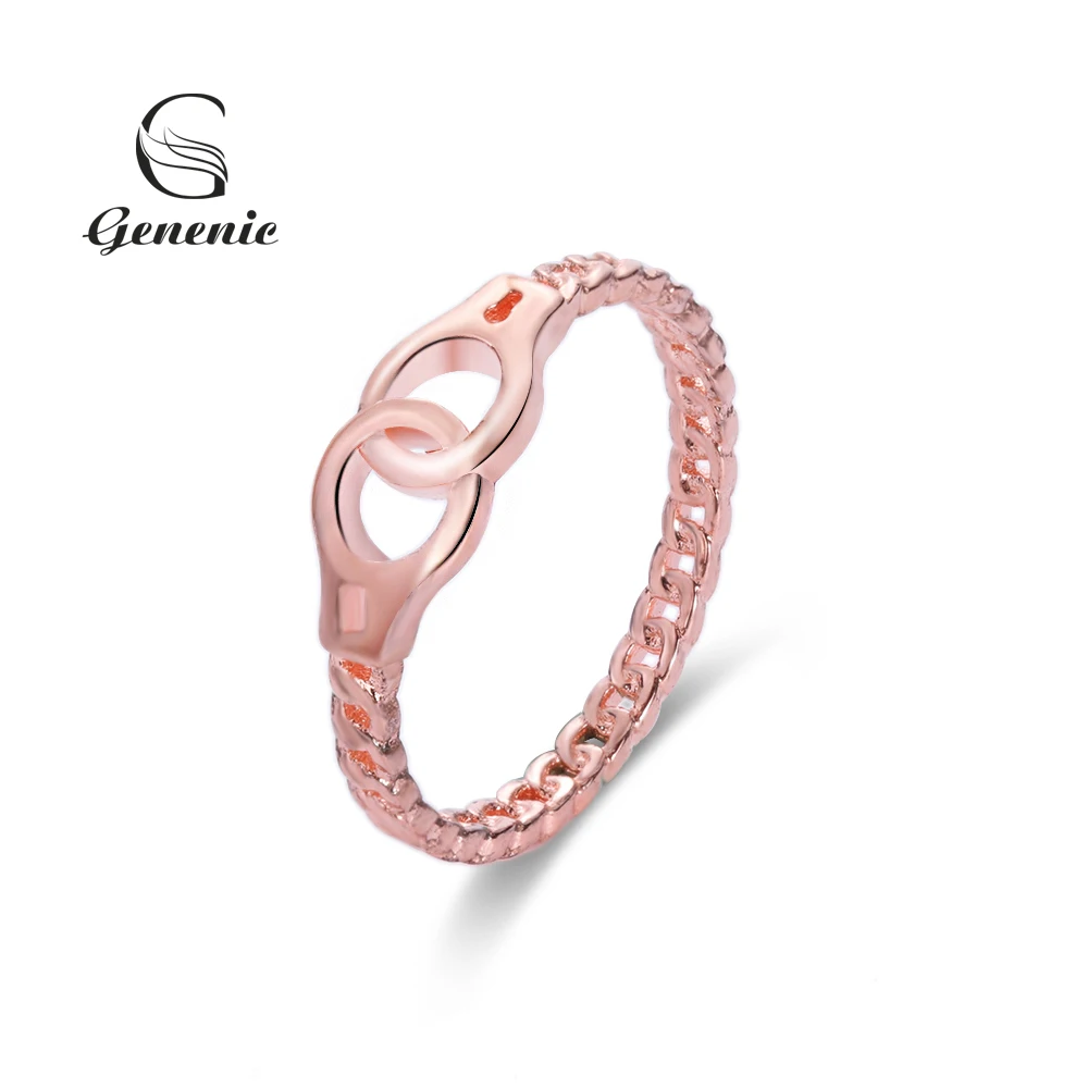 

1 pcs Punk Vintage Creative Cross Chain Rose Gold Handcuffs Ring Women's Fashion Personality Party Gift Cocktail Unisex Ring