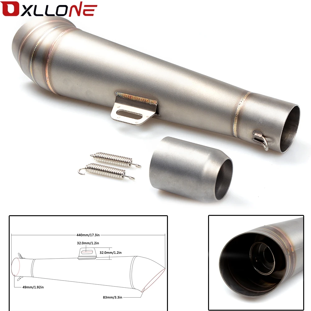 

Universal 51MM Motorcycle Exhaust Pipe With Muffler Moto Bike Pot Escape For for honda CG125 CB190R 599 CB300F CB500F ABS