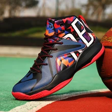 Размер 39-47 высокие баскетбольные кроссовки Lebron Мужская дышащая подушка Баскетбольные Кроссовки противоскользящие спортивные уличные мужские спортивные