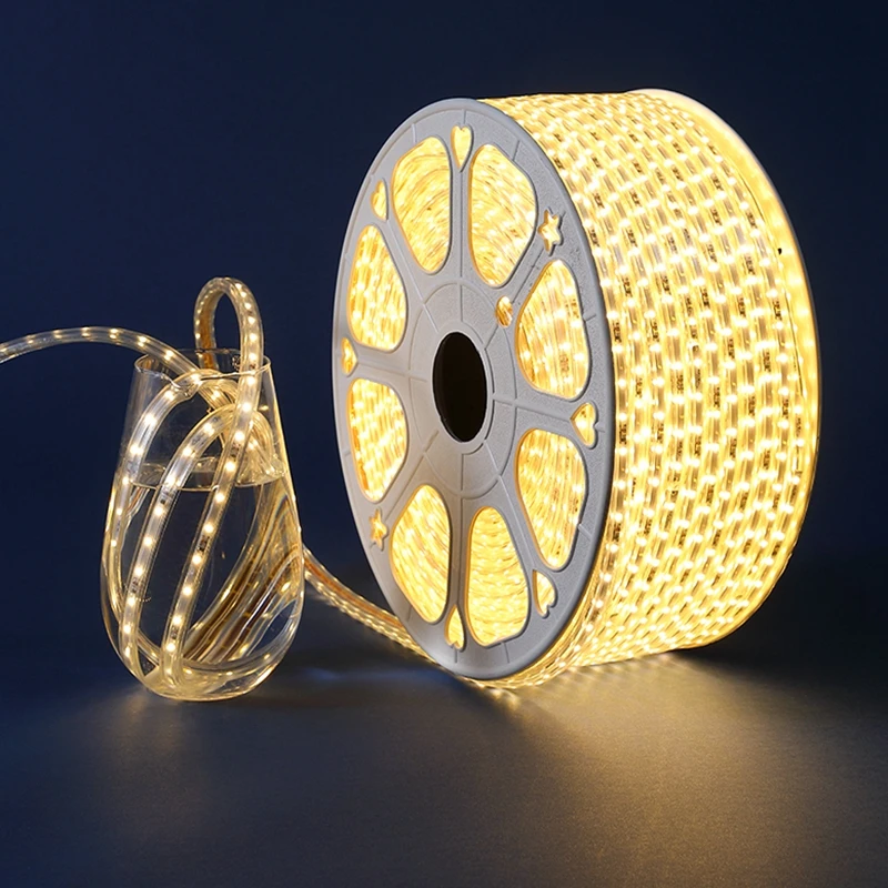 #Best 15M 20M 25M 30M 100M LED Strip 220V AC Waterproof 120LEDs M 2835 SMD Garden Outdoor lights Holiday Christmas Deccoration lamp