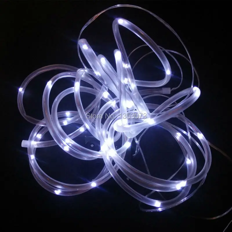 Christmas waterproof lights Solar LED String Lights Outdoor solar Rope Tube Led String Solar Powered Fairy Lights for Garden Fence Landscape white 1-1