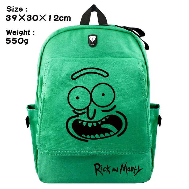

Rick and Morty Anime Travel Backpack High Quality Canvas School Supply Bag Unisex Fashion Design Bagpack for Gift
