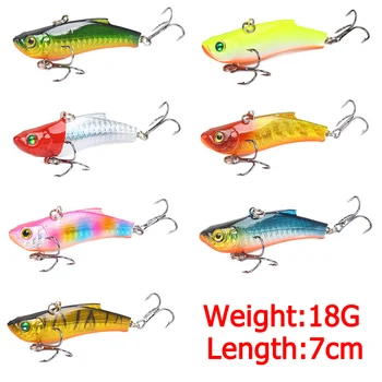 

18G/70mm Outdoor Sinking Lure VIB plastics Artificial Fishing Tail Wobblers Lake Artificial Hard Bait 3D Eyes Jerkbait Crankbait