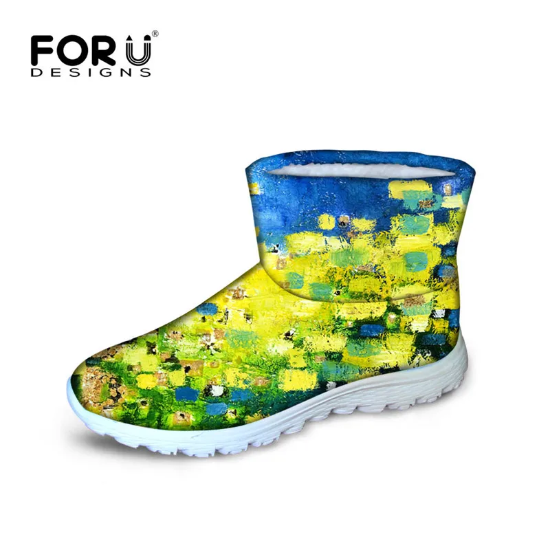 

Brand Design Women Winter Warm Boots Graffiti Style Shoes For Women Fashion Female Snow Platform Ankle Boots Ug Short Mini Boots