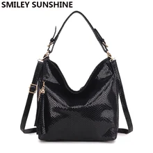 Neue Serpentin Leder Frauen Taschen Luxus Crossbody Umhängetaschen Weibliche Mode Hobo Tote Top-griff Taschen Geldbörsen und Handtaschen