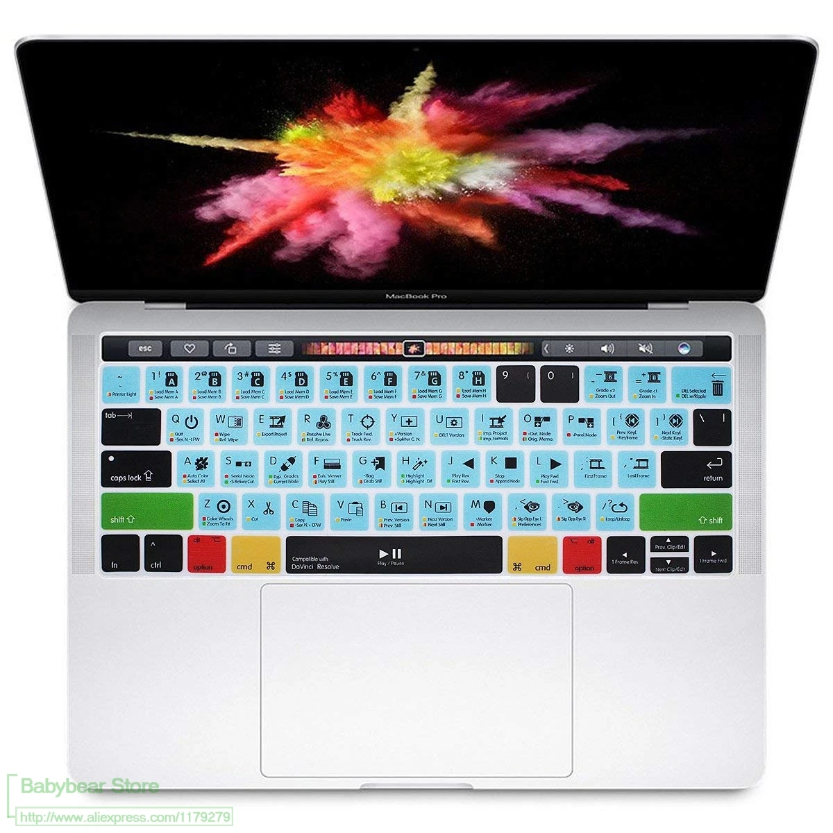 Накладка на клавиатуру из силикона для Macbook Pro 13 &quot15&quot новейший 2017/2016 с сенсорной