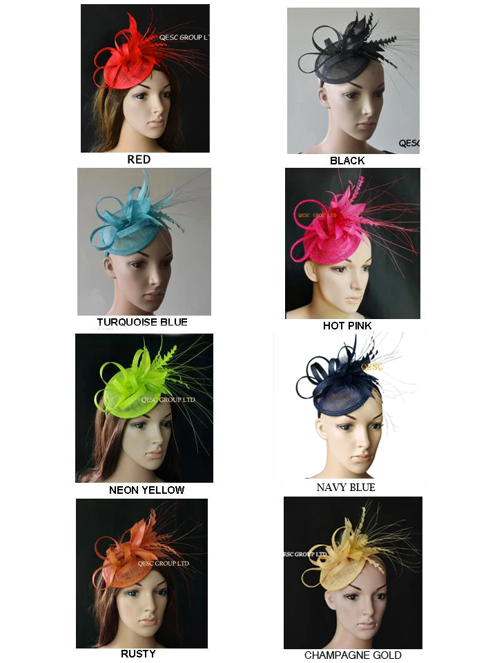 New colour.Feather sinamay Hat Fascinator for Melbourne