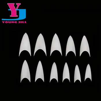 

500pcs/Bag Acrylic UV Gel Salon Nail Tips White DIY Stiletto Fake Nail Art Tips French False Nails Unha Beauty Design 5 bags/lot