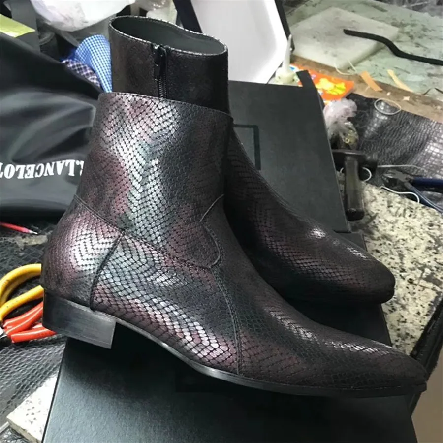 shiny toe boots