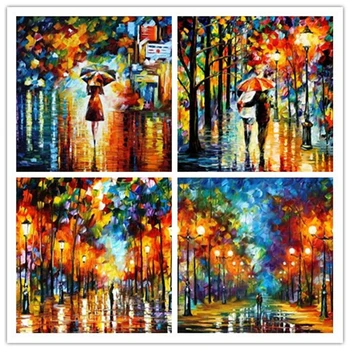 

Abstract Diamond Painting 5D DIY Cross Stitch Diamond Embroidery Oil Painting Landscape Mosaic Home Decor Art Painting Street ZT
