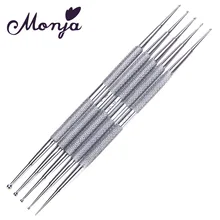 5Pcs/Set 2Ways Nail Art Dotting Pen Acrylic Gel Polish Rhinestone Glitter Sequin Jewelry Painting 3D Design Alloy Manicure Tool