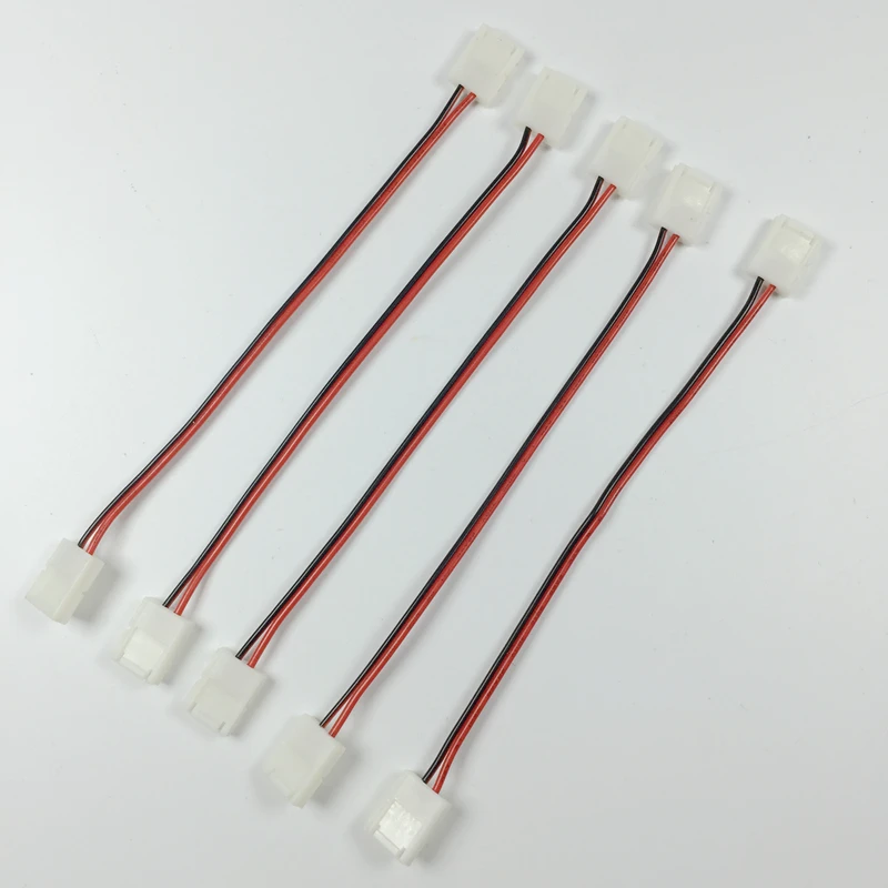 

100pcs/lot 10mm 2 pin led strip connector for 5050 led strips extension cable wire accessories both end with connector