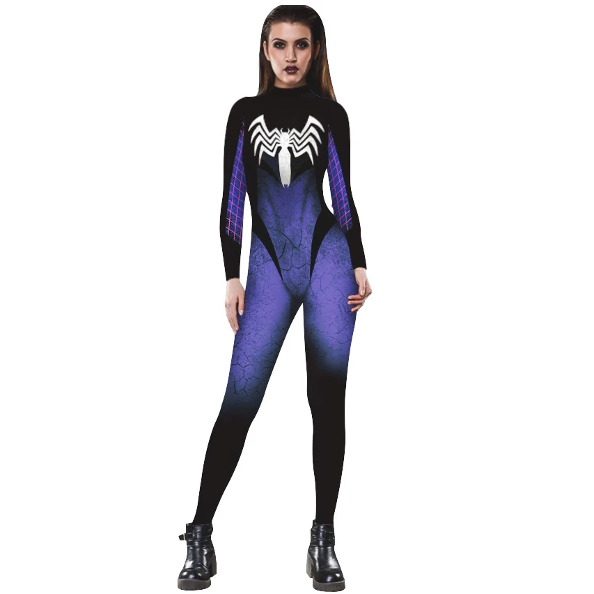 

PLstar Cosmos New 3D Print Spider Gwen Stacy Costume Spiderman Costume for Halloween and Cosplay Party Female Spider Zentai Suit