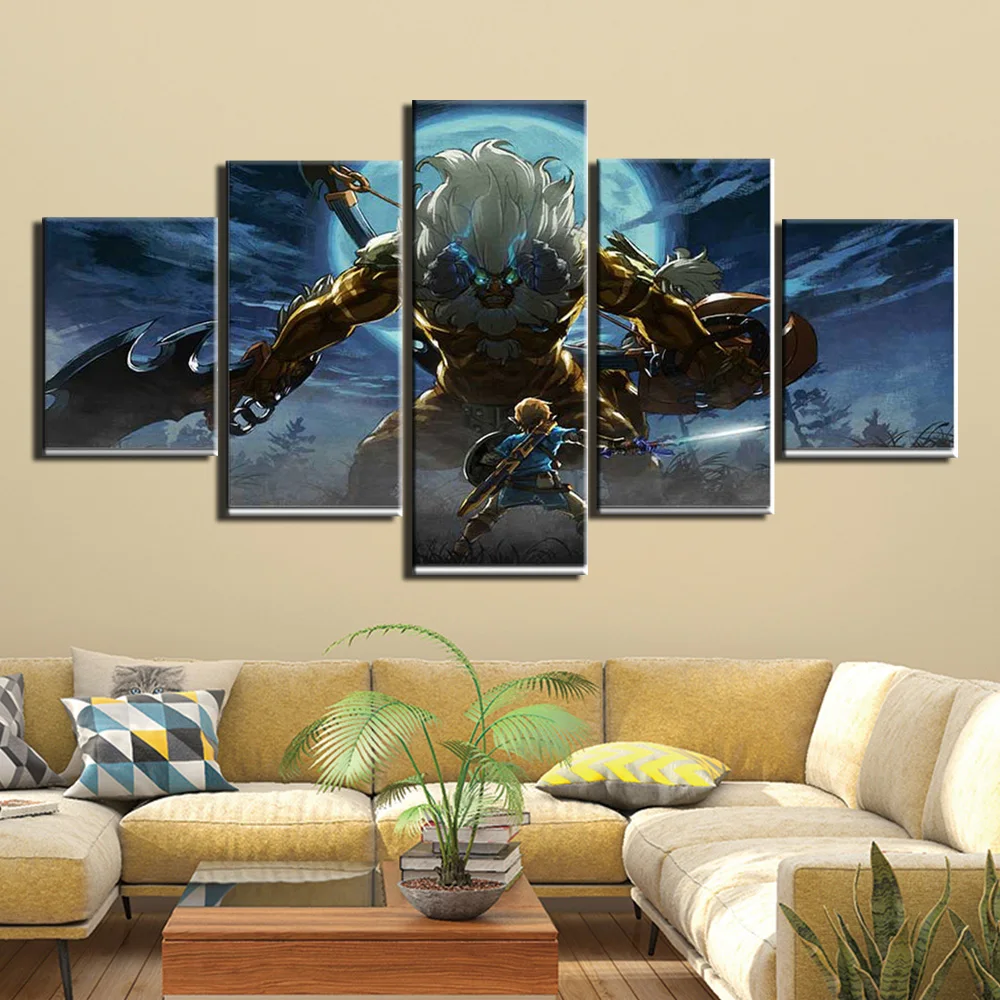 

Wall Art Pictures Home Decor 5 Pieces Legend Of Zelda Canvas Painting Living Room HD Printed video Game Poster F1187