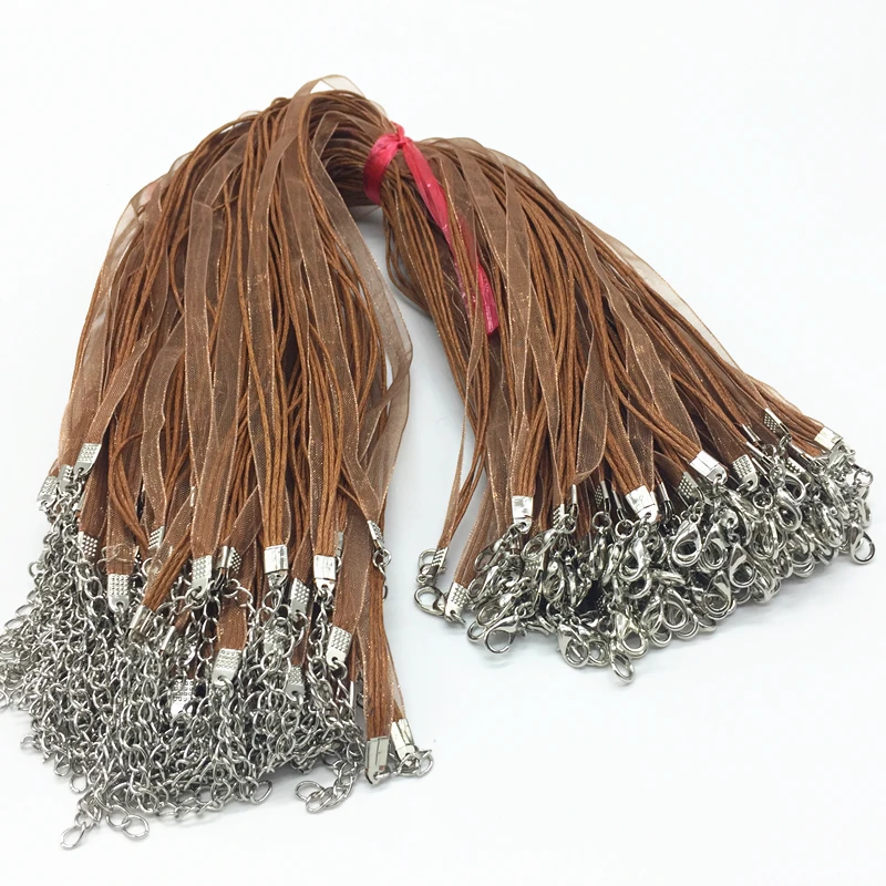5 шт 1,5 мм кружевные кожаные цепи ожерелье s браслет подвеска Омар застежка DIY шнур ожерелье