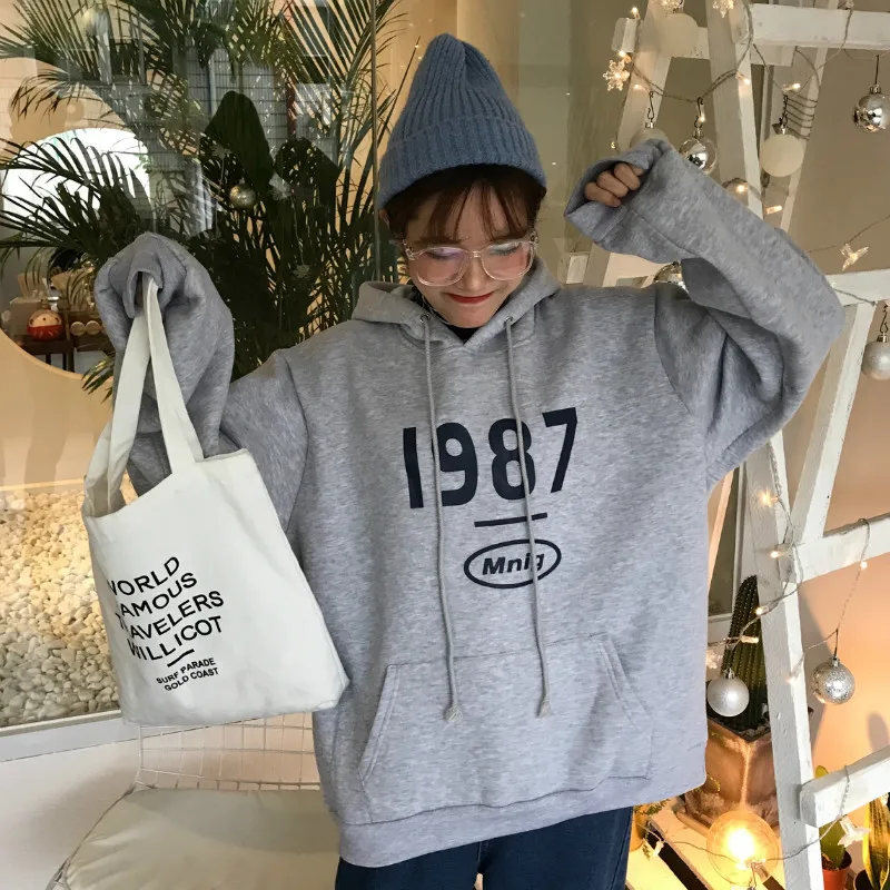 

Casual Letter Embroidery Hooded Jumper Women's Hoody Vintage Harajuku Ulzzang Female Vintage Kawaii Cute Svitshot For Women