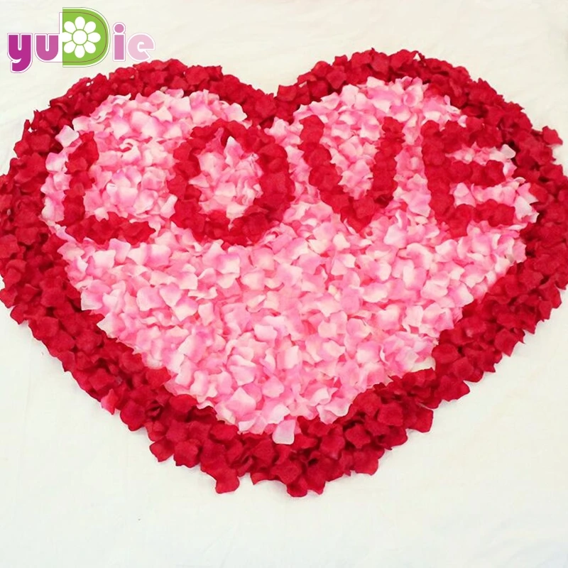 

1000pcs Artificial Silk Rose Petals Flowers for Romantic Wedding Decorations Party Decoration Carpet Weddings Accessories