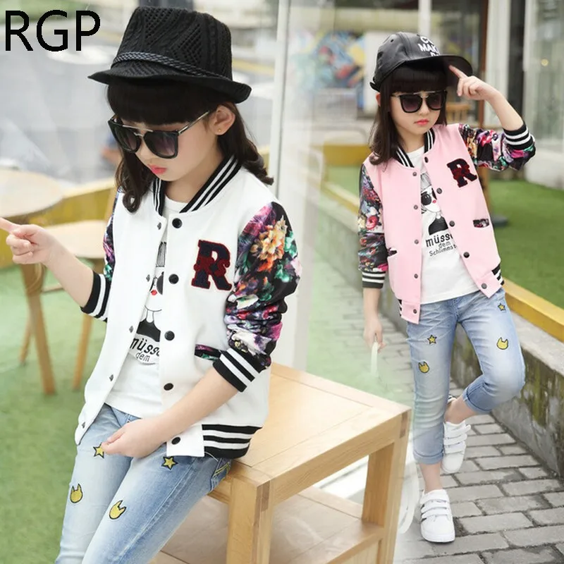 5 14T Teenage Girls Baseball Jackets New 2019 Spring Autumn Outerwear