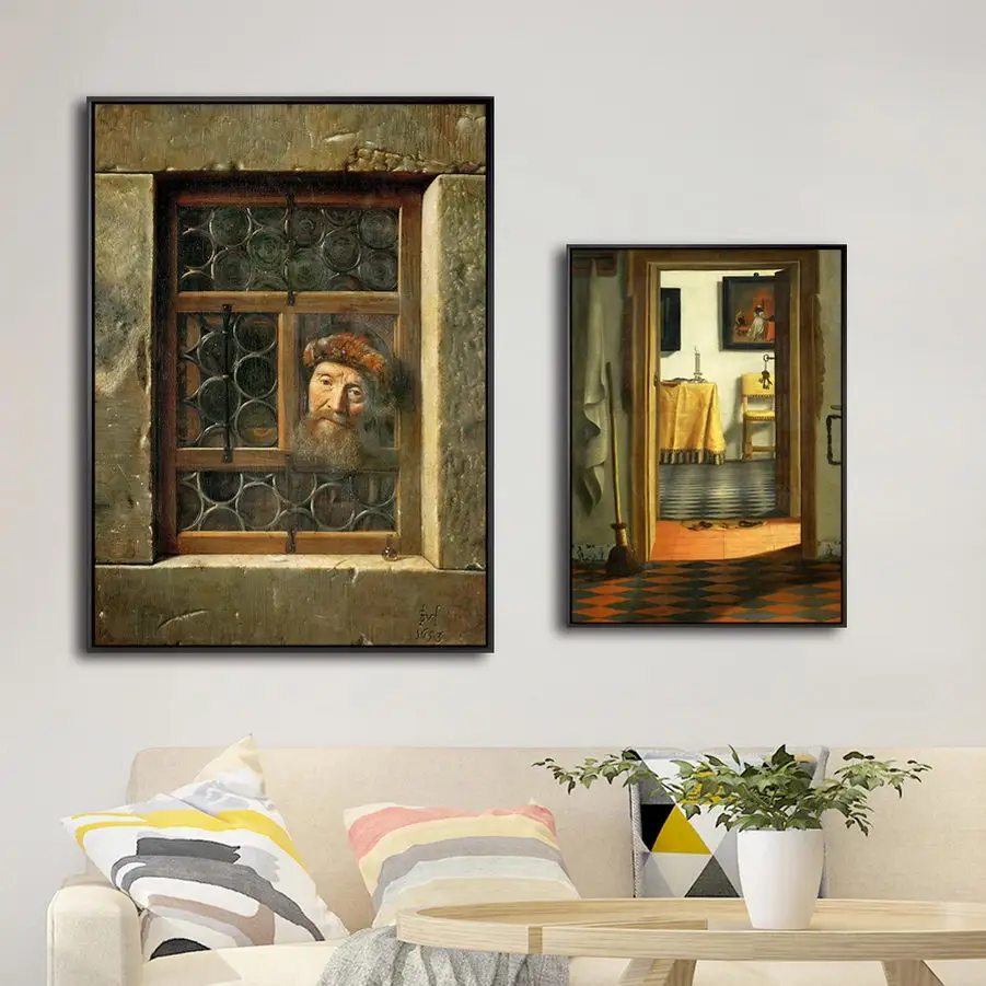 

Home Decoration Print Canvas Art Wall Pictures Canvas Painting Poster Paitings Netherlandish Samuel van Hoogstraten