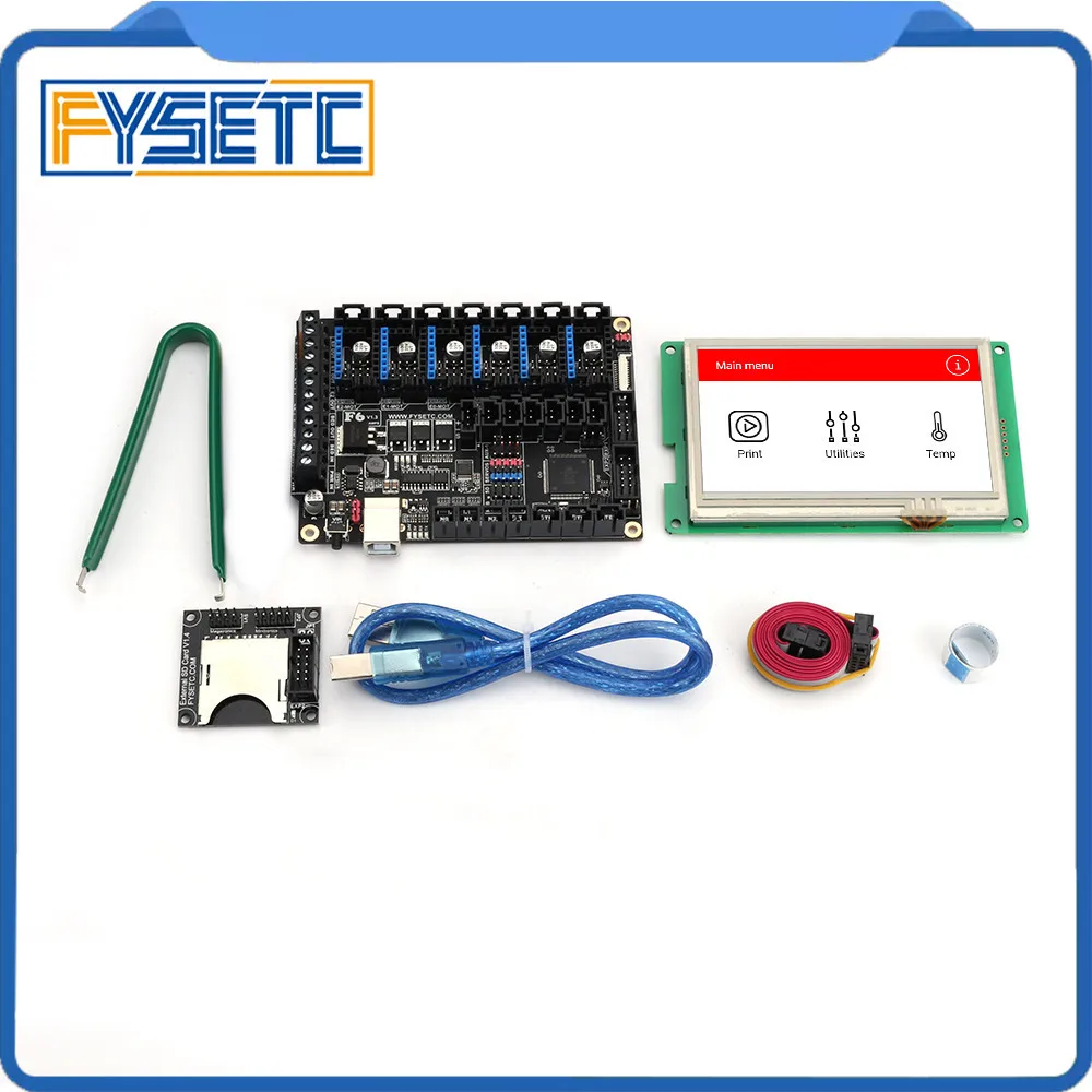 

FYSETC F6 V1.3 ALL-in-one Mainboard With 4.3" Touch Screen And SD Card Reader For Flying Wires SPI TMC2130 OR UART TMC2208