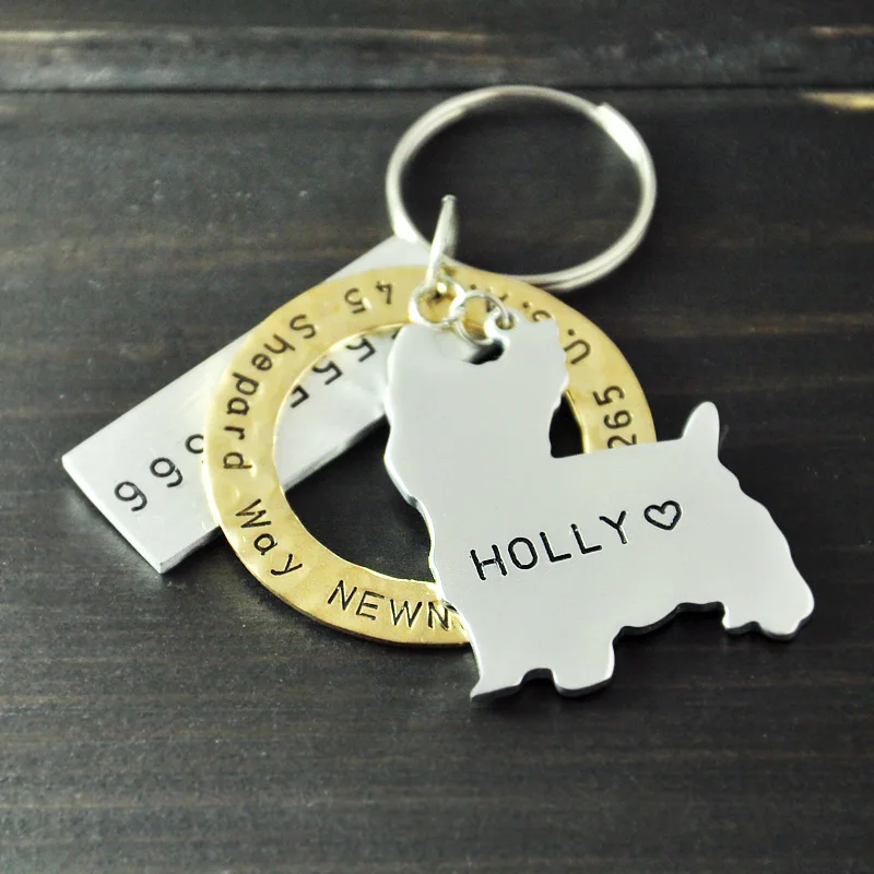 

Yorkshire Terrier Dog Tag, Personalized Dog Tag, Pet ID Tag Hand Stamped Alloy Yorkshire Terrier Customized Name