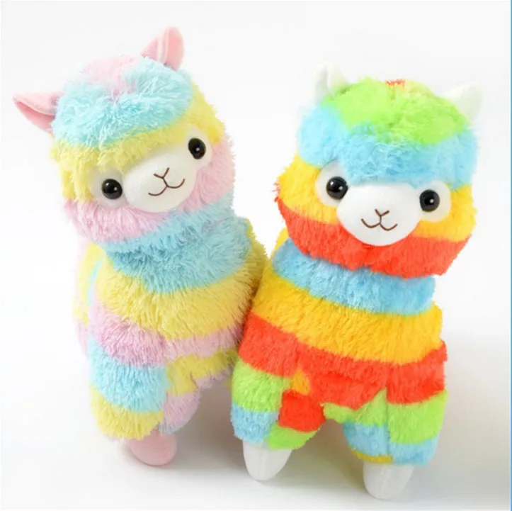 

1pc Rainbow Alpaca Llama Hair Pacific Plush Toy Child Japan Soft Filled Alpaca Baby Animal Plush Alpaca Hair Gift