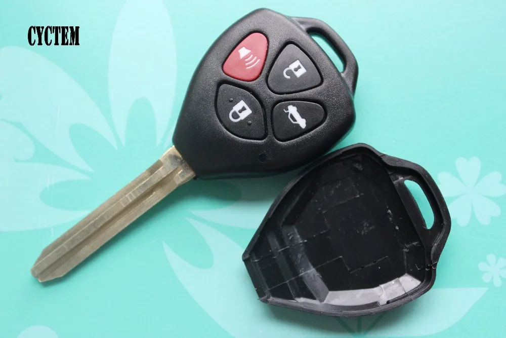 

CYCTEM Car Key Cover 3+1 Buttons Remote Key Shell Fob Case Housing Fit For Toyota Camry With Toy43 Blade