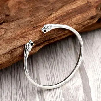 

NEW! Handmade Real 925 Silver Leopard Bangle Vintage 100% Sterling Silver Punk bangle Unique Silver Bangle