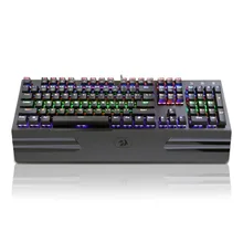 Игровая механическая клавиатура Redragon K560, светодиодная подсветка, синий переключатель, клавиша 104 с поддержкой запястья, игровая клавиатура с защитой от привидения