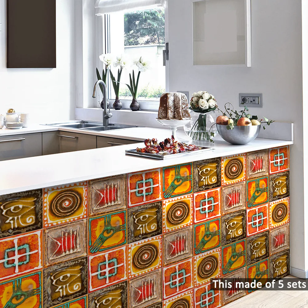 Funlife Mexico Retro Self-adhesive PVC Tiles Stickers,Waterproof Bathroom Kitchen Wall Stickers Furniture Home Hotel Decor Funlife Mexico Retro Self-adhesive PVC Tiles Stickers,Waterproof Bathroom Kitchen Wall Stickers Furniture Home Hotel Decor