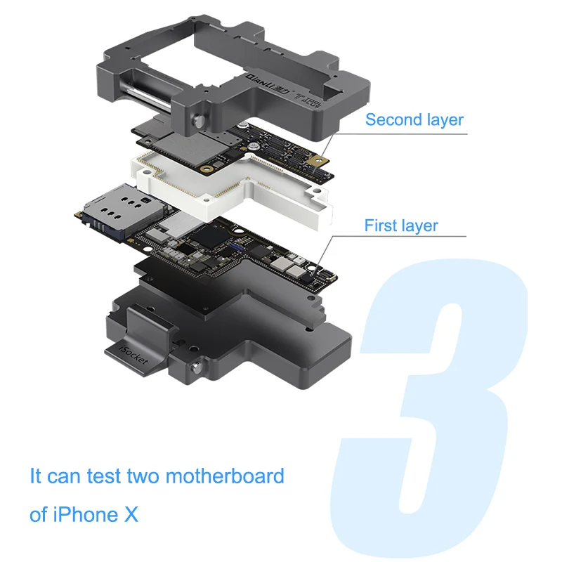 QIANLI iPhone X PCB Материнская плата iSocket Jig тестовое приспособление логическая плата диагностический тест ремонтные инструменты без пайки