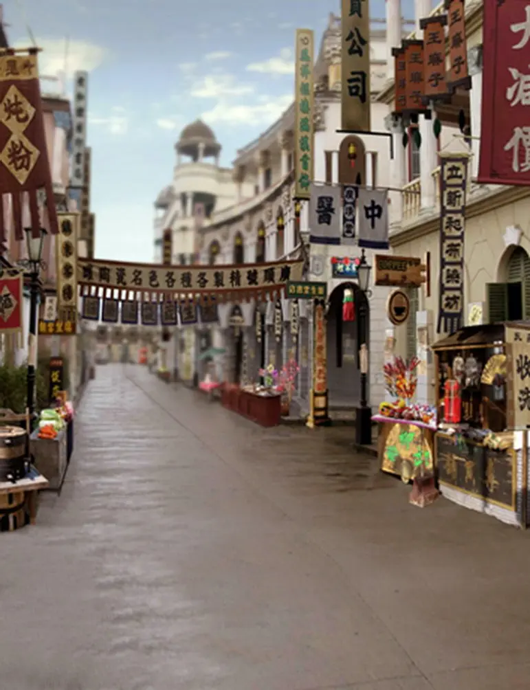 

5x7ft Chinese Street View Photography Backdrops Photo Props Studio Background