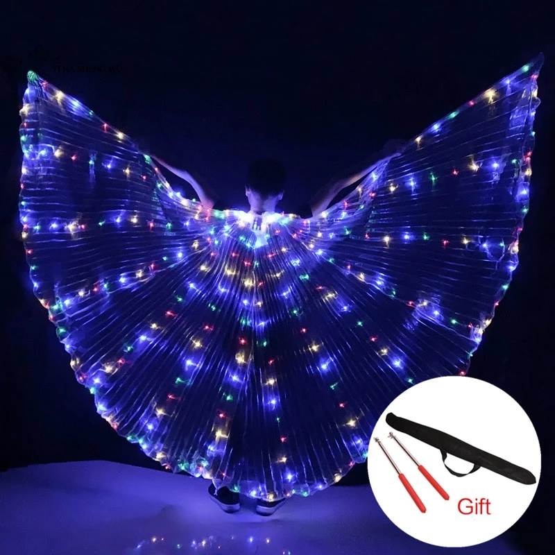 

Hot-Selling Bellydancing LED Isis Wings Nice Oriental Dance Accessory LED Wings Sexy Stage Show Props Wings 5 colors available