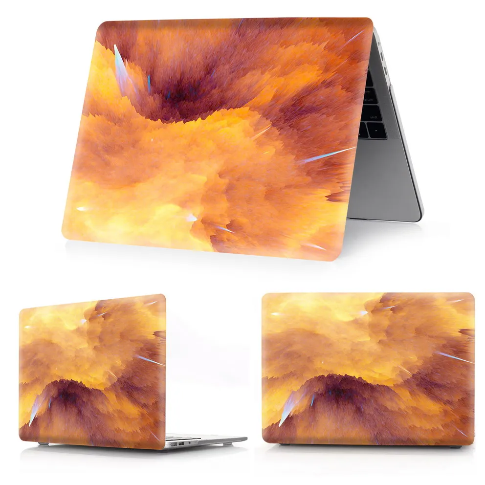 Цветной альбом для рисования чехол для Macbook Air 13 11 Pro retina 12 13 15 дюймов цвета сенсорная панель для нового воздуха 13 и нового Pro 13 15 - Цвет: luorihuang-yellow