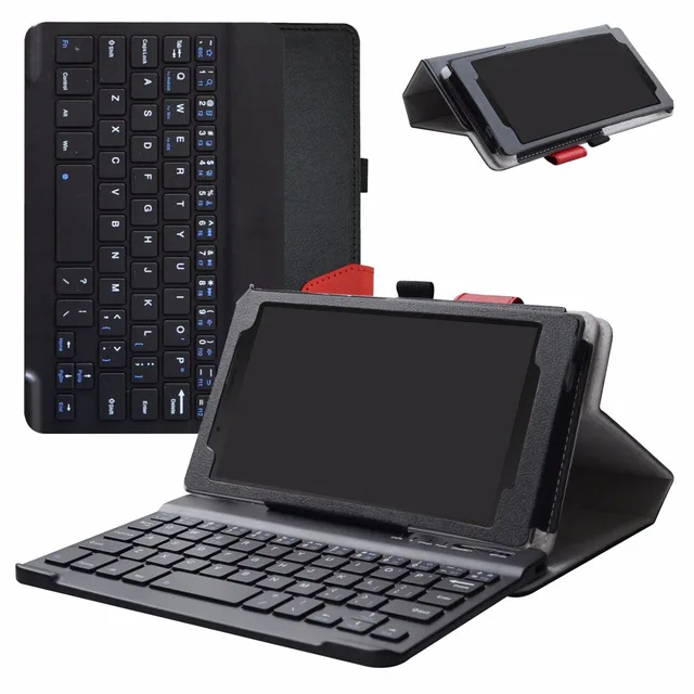 Special Offers For 7.0" Lenovo Tab 7 Essential / Lenovo Tab 4 7 Ess Removable Bluetooth Keyboard Tablet,Portable Folding Stand Case 