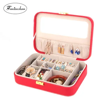 

Large Leather Jewelry Box High Grade Jewelry Display Exquisite Makeup Organizer 5 Color Gift Box For Woman